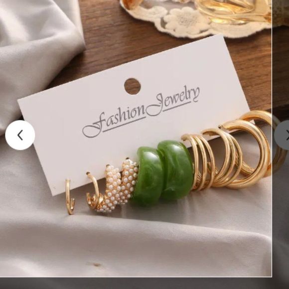 Bohemian Hoops Set -5 Pairs of Fashion Earrings - Picture 8 of 8